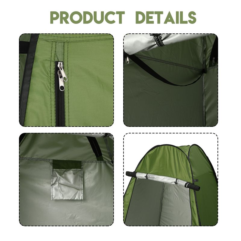Portable Outdoor Waterproof Easy Open 190T Tent Camping Beach Shower Changing Room Foldable With Bag Army Green/Blue