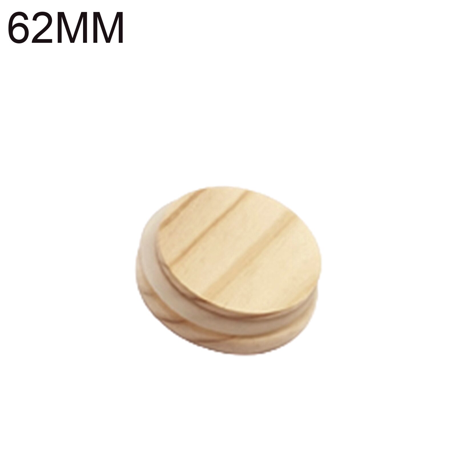 Reusable Mason Jar Canning Caps Non Leakage Pine Wooden Cover Lids with Silicone Seal Ring for Candle Cup Glass Accessories: 62 mm