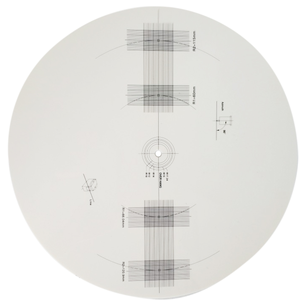 Turntable Speed Alignment Tool - White Round Acrylic Protractor for LP Vinyl Records