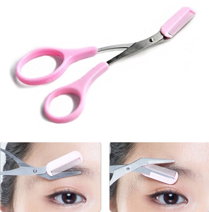 5 ''beauté fille dame femmes ciseaux peigne cils outil sourcil cisaillement marié yeux sourcils tondeuse cosmétique maquillage cheveux garniture