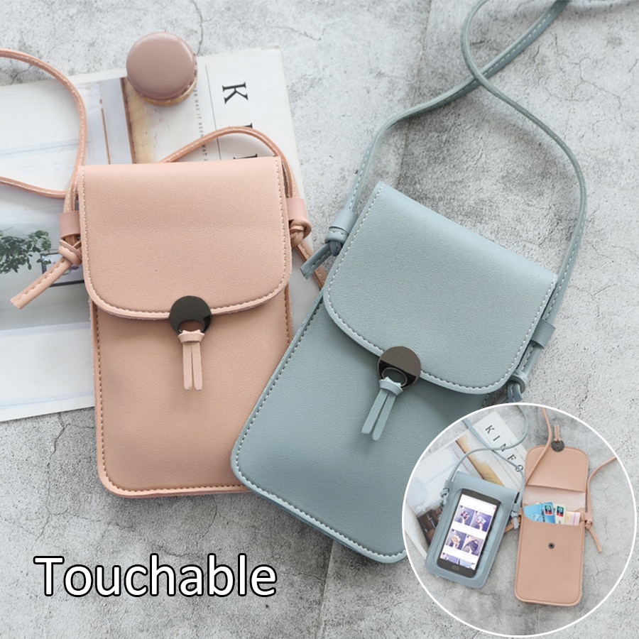 Touch Screen Cell Phone Purse Bag Smartphone Wallet Tassel Leather Shoulder Strap Handbag Waterproof Women Touchable Bag