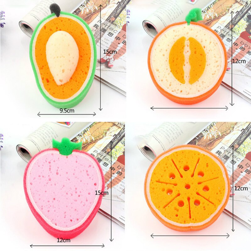 4 stks søteste bademelon, jordbær, oransje, mango badekrem er lett å forårsake skum, myk og skader ikke babyens hud