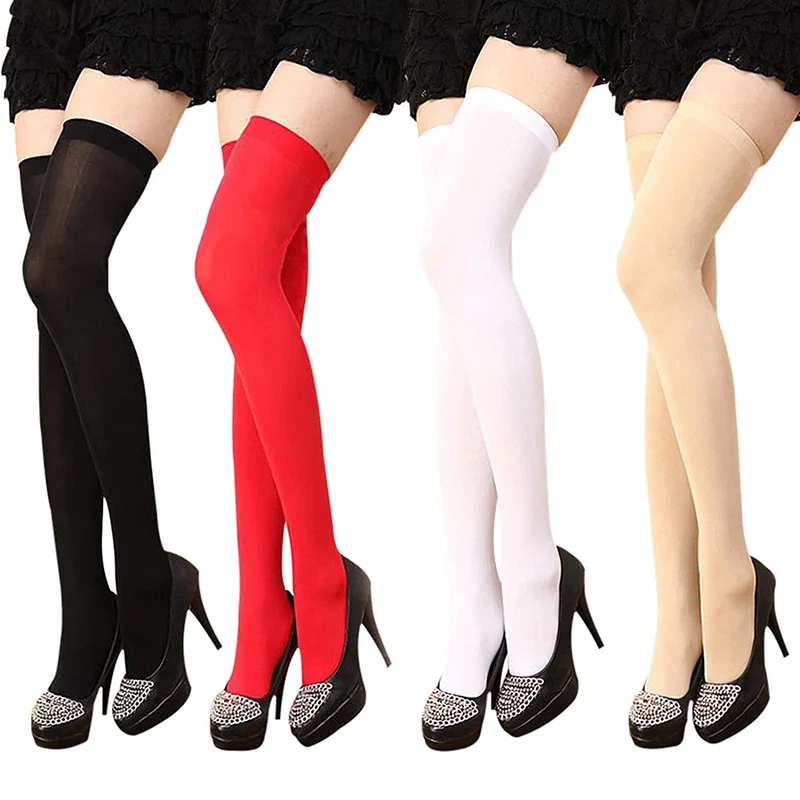 Calze colorate da donna Calza alta colore caramello sopra il ginocchio Calzini lunghi da donna Ragazze biancheria intima attillata Calzino da festa per cosplay
