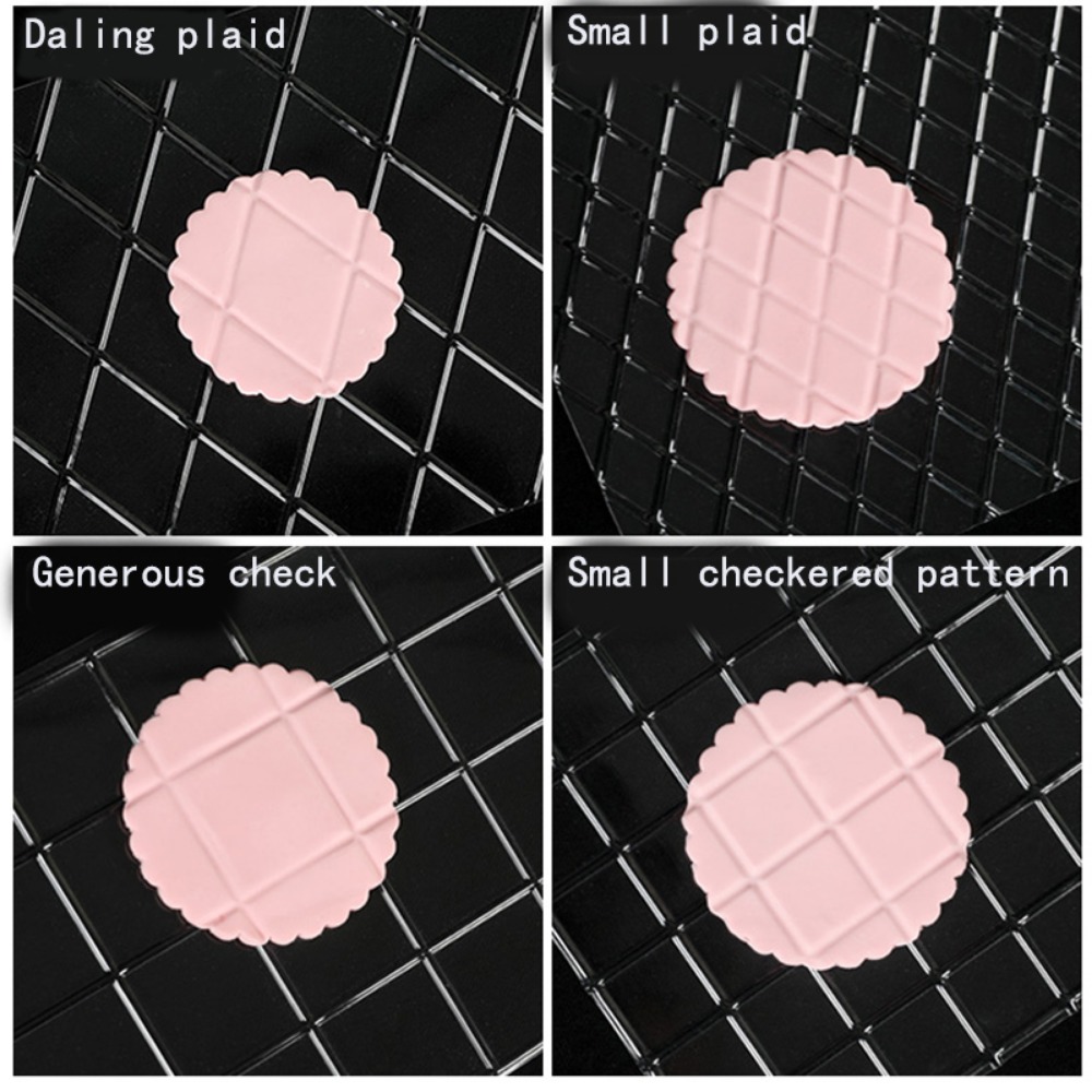 4PCS Fondant Impression Mat Cake Border Decoration Tools With Grid Texture Baking Decorating Accessories Plastic Texture Cutter