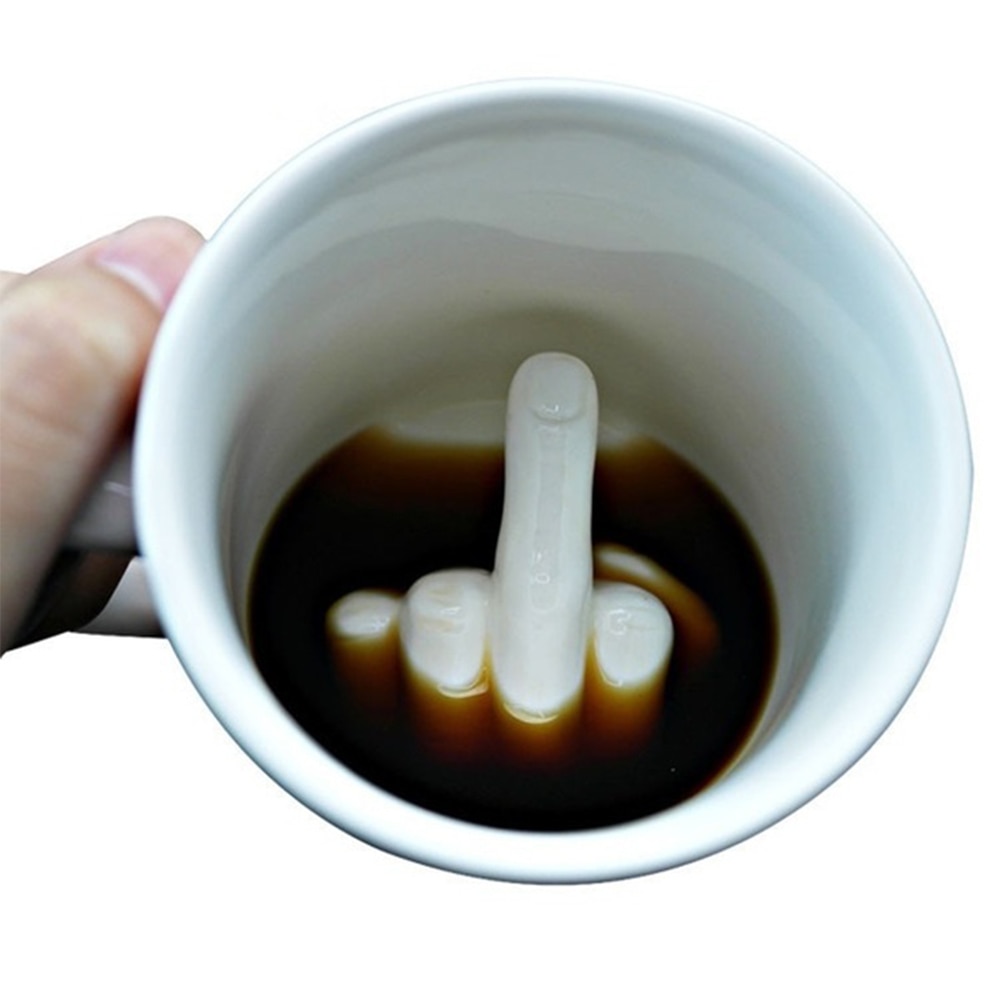 Up Yours Mark Cup Prank Coffee Cup Spoof Ceramic Mug Funny For Milk Breakfast Mug Laugh Lover's