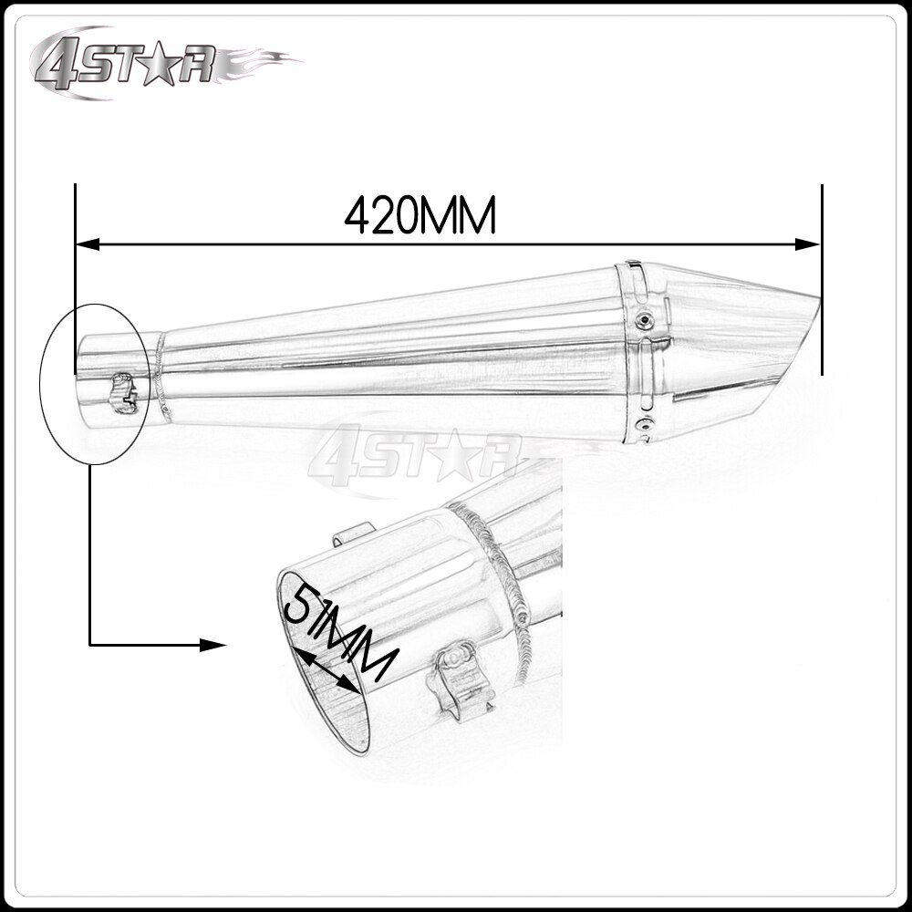 38-51mm motorsykkel gp stainelss stål eksos lyddemper slip på med bevegelig db morder til  cb400 600 crb 600 er6n 6r r1 motocross