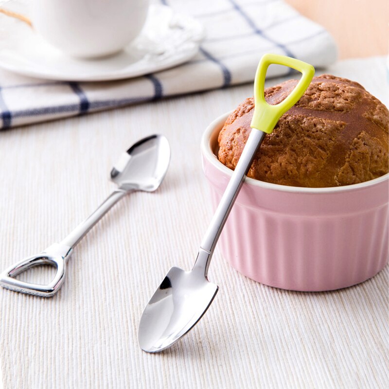 Cuchara de acero inoxidable Retro para comer ensalada, postre, vajilla, cubiertos, de San Valentín V3798