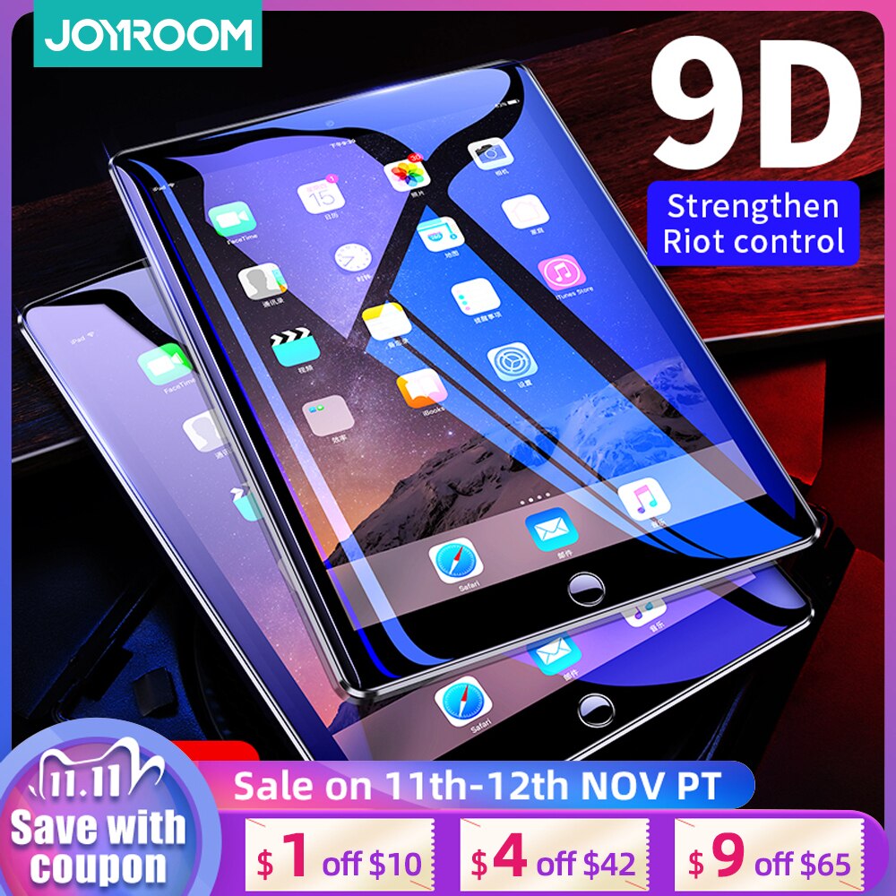 Joyroom 9h gehard glas voor ipad pro 10.5 inch volledige cover screenprotector voor ipad pro 11 air 1 2 mini 1 2 3 4 5 glas