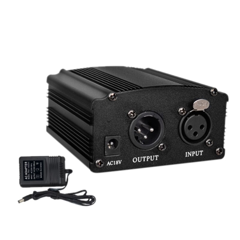 48V Dc Phantom Power Supply for Studio Recording Condenser Microphone Computer-US Plug: Default Title