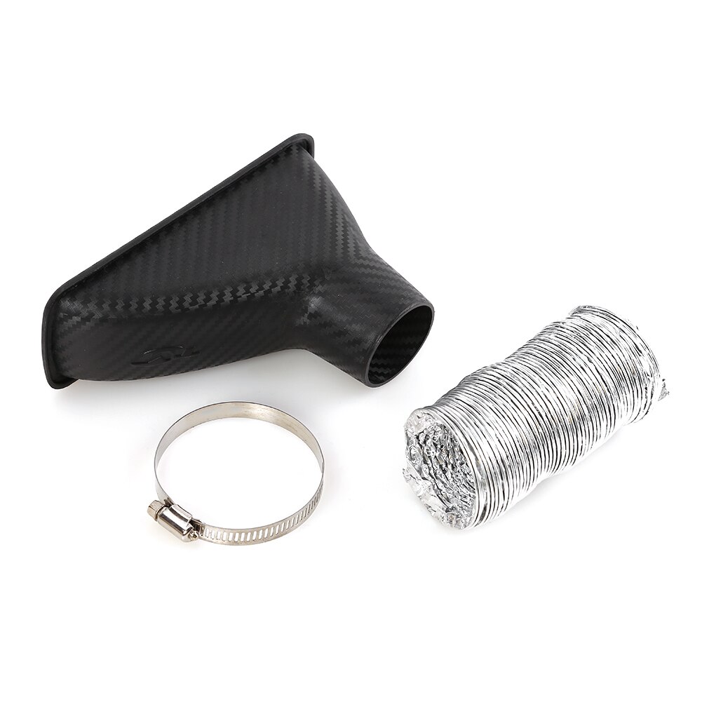 Multi-functional Classic Practical Durable Carbon Fiber Look Car Front Bumper Turbo Air Intake Inlet Pipe Air Funnel Kit