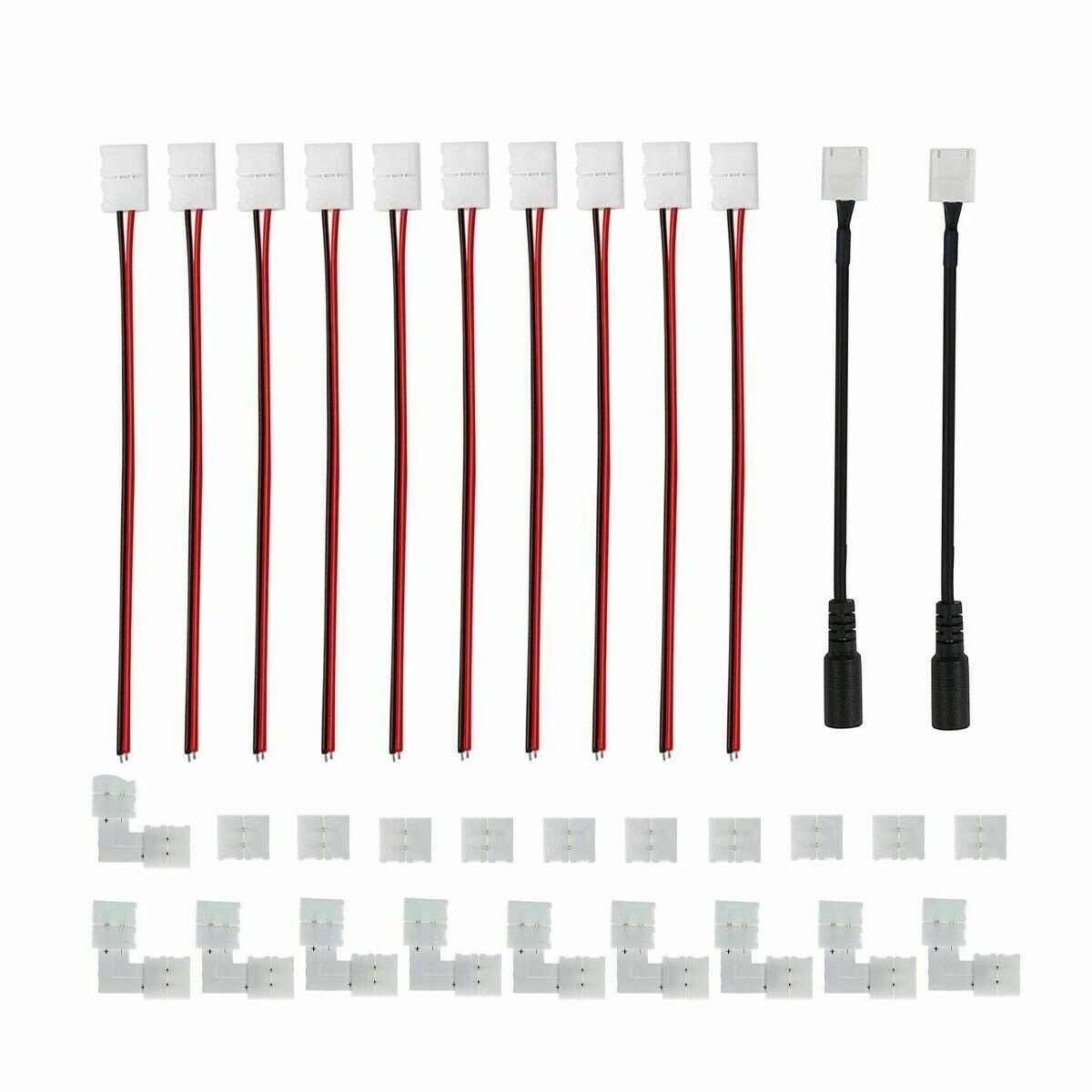 4 Pin RGB LED Strip Light Connector with wire 3528/5050 LED Strip 8mm/10mm Width PCB Ribbon Cable with PCB Clip Adapter: 3528 8mm 32pcs