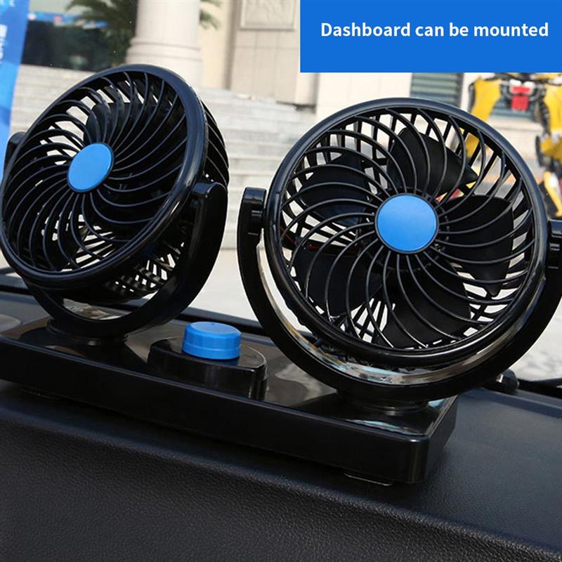 Dual Head Usb Auto Geluidsarme Ventilator Elektrische Auto Koelventilator 360 Graden Rotatie Verstelbare Dubbele Hoofden