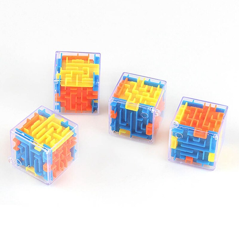 Plastic Cubes Maze Ball Mini 3d Magic Kids Magical Labyrinth Game Iq Puzzle Autism Toys Children Game Brain Teaser