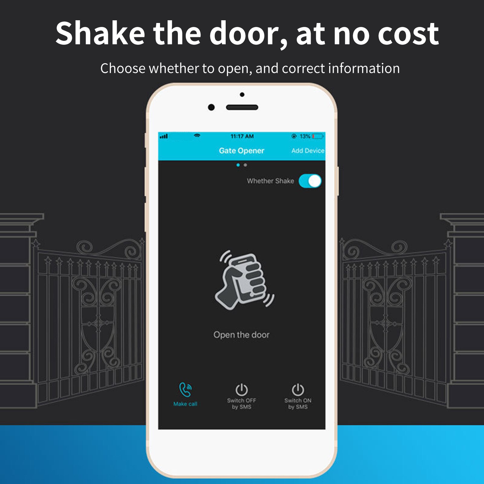 Metal Casing Gate Opener Automatic Door Opener GSM Gate Opener 200 Groups Of Numbers SMS Operation No Distance Limit