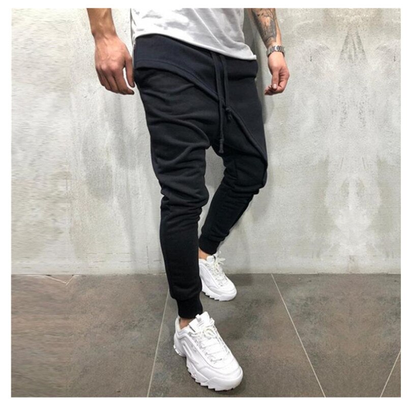 Mannen Jogging Broek Casual Hip Hop Broek Gym Broek Jogging Broek Touw Broek: L / black