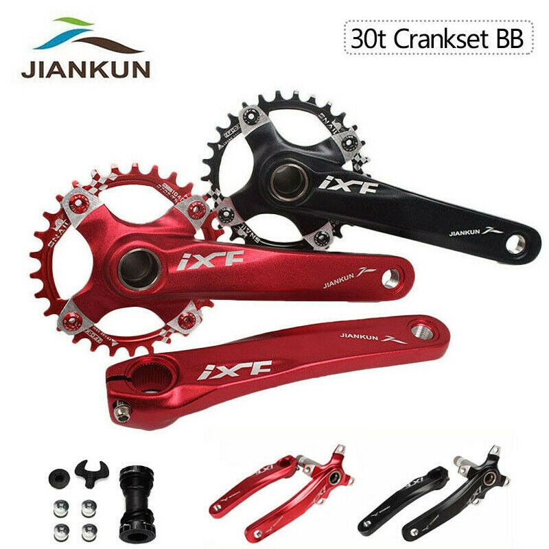 Jiankun ixf mtb crankset 104 bcd chainring mountainbike road cykel kæde ring cyklus 170mm crank sæt skrue bundbeslag bb