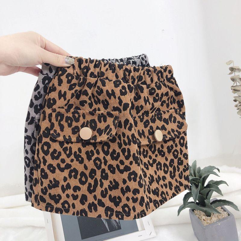 Chifuna sommer leopard mønster knap nederdele til piger 1-5 år gamle børne nederdel børne nederdel til piger børne nederdele