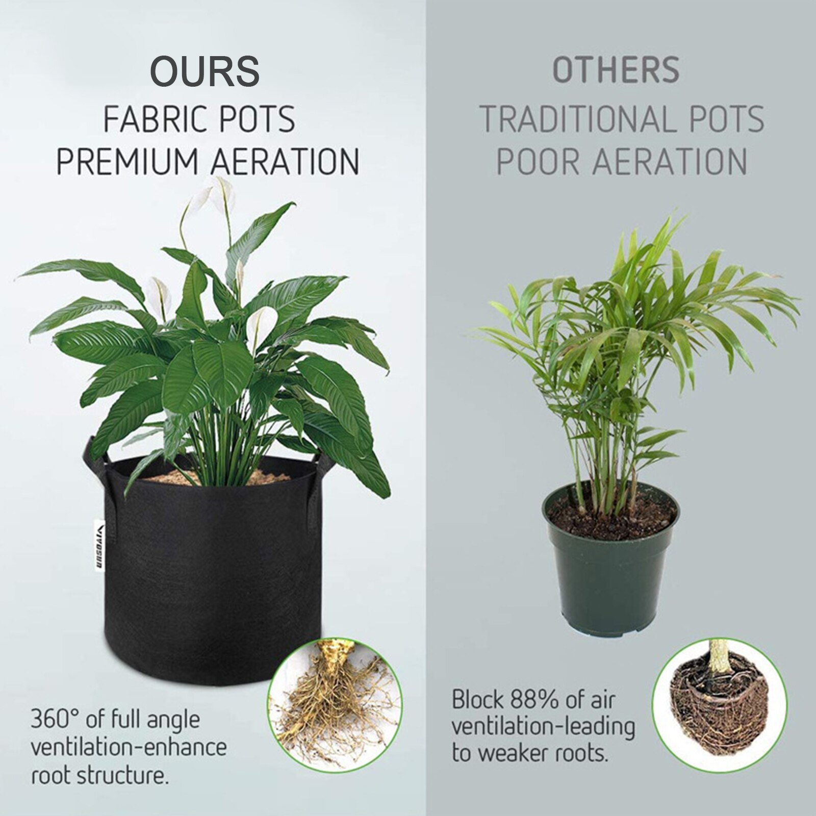 Grow Bags 20/3 Gallon Flower Grow Bags Potato Strawberry Fabric Vegetable Container Garden Home Pots