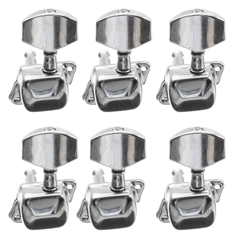 Zebra 6Pcs 6L Metalen Akoestische Gitaar String Halfgesloten Stemsleutels Tuners Gitaar Tuning Peg Machine Heads Tuners