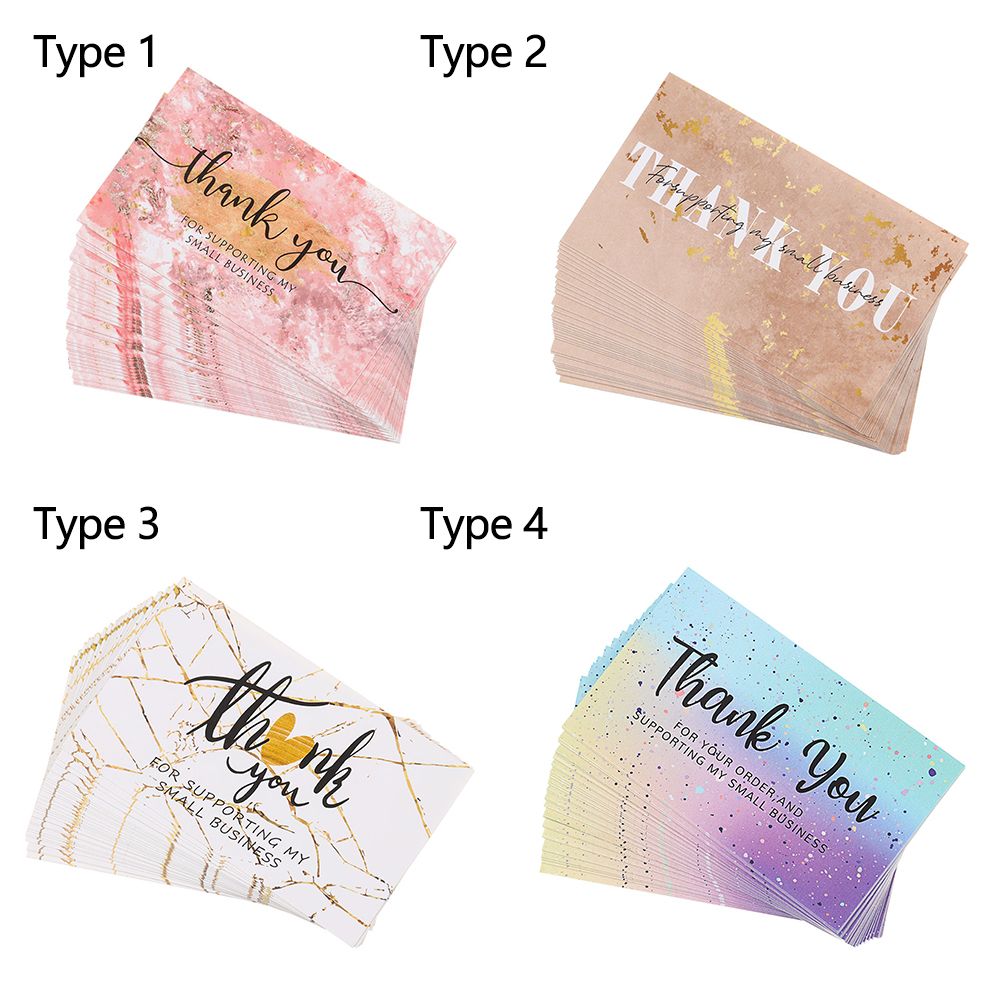 30Pcs Dank U Voor Ondersteunende Mijn Kleine Visitekaartjes Marbling Bedankt Cardstock Cadeaupapier Pakket Insert