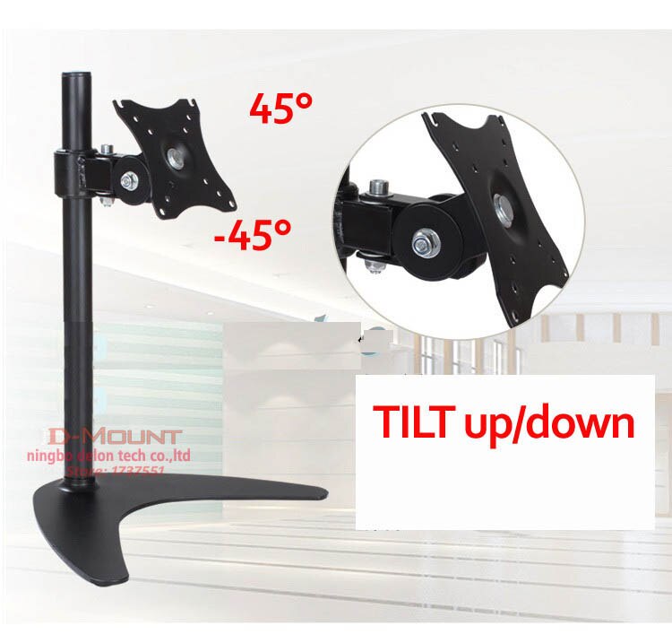 LCD-T600 10"-27" big base 400mm high VESA 50X50 75X75 100X100 touch screen lcd monitor arm shelf desktop bracket quick release