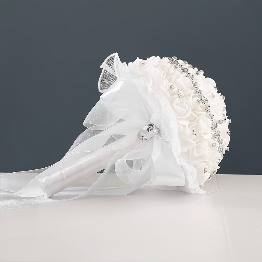 1-teilige Hochzeitsromantik dreht sich um Blumen, Märchenhochzeit, Braut und Bräutigam, sanft süß, künstlicher Blumenstrauß