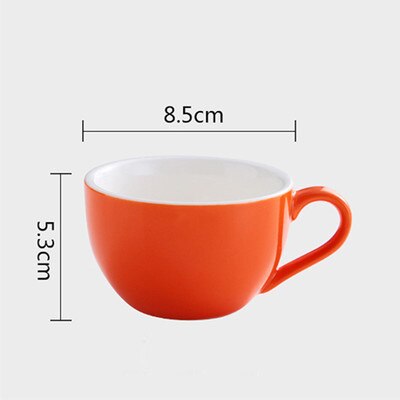 Tasses à café en céramique de de 150ml, ensemble de tasses à fleurs Cappuccino simples de style européen, Latte: 15bright