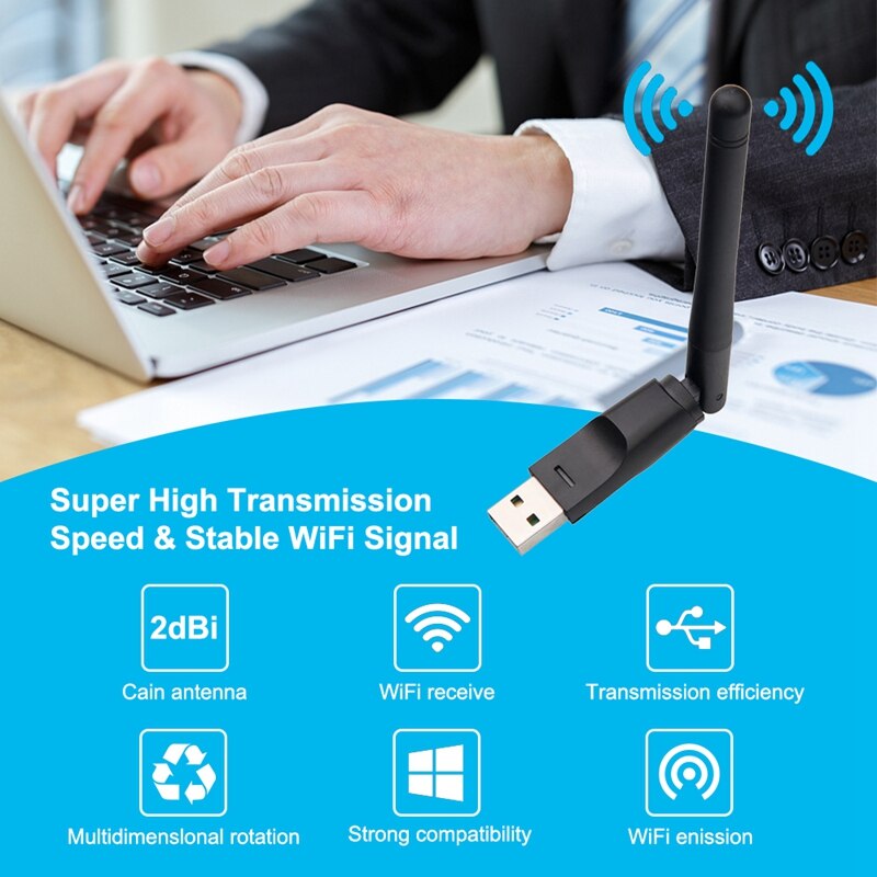 Adaptador de antena sem fio usb wifi wiflyer, adaptador para internet windows/os/vista vista