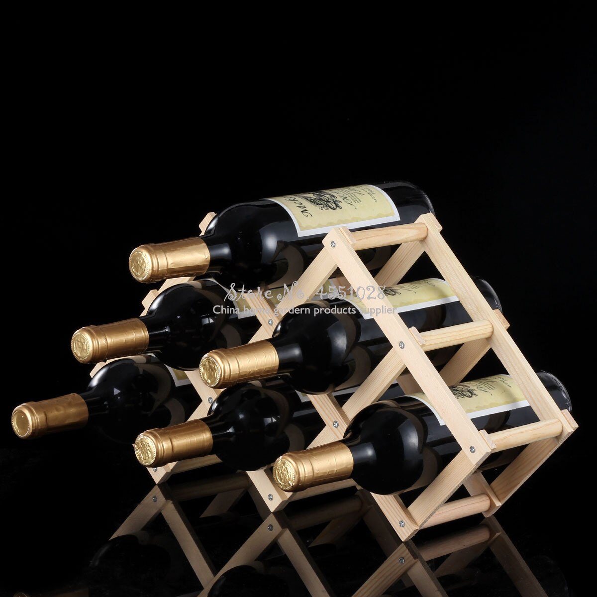Home wood folding wine rack wine rack 3/6/10 bottle folding wine rack