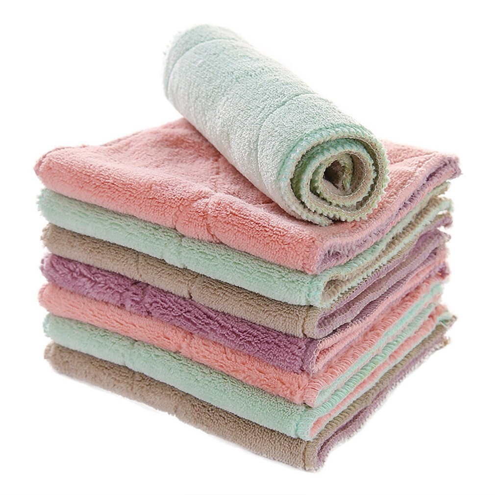 Home Daily Wet And Dry Strong Absorbent Rag Cloth Kitchen Lint-free Oil Thickened Hand Towel Dish Cleaning Cloth