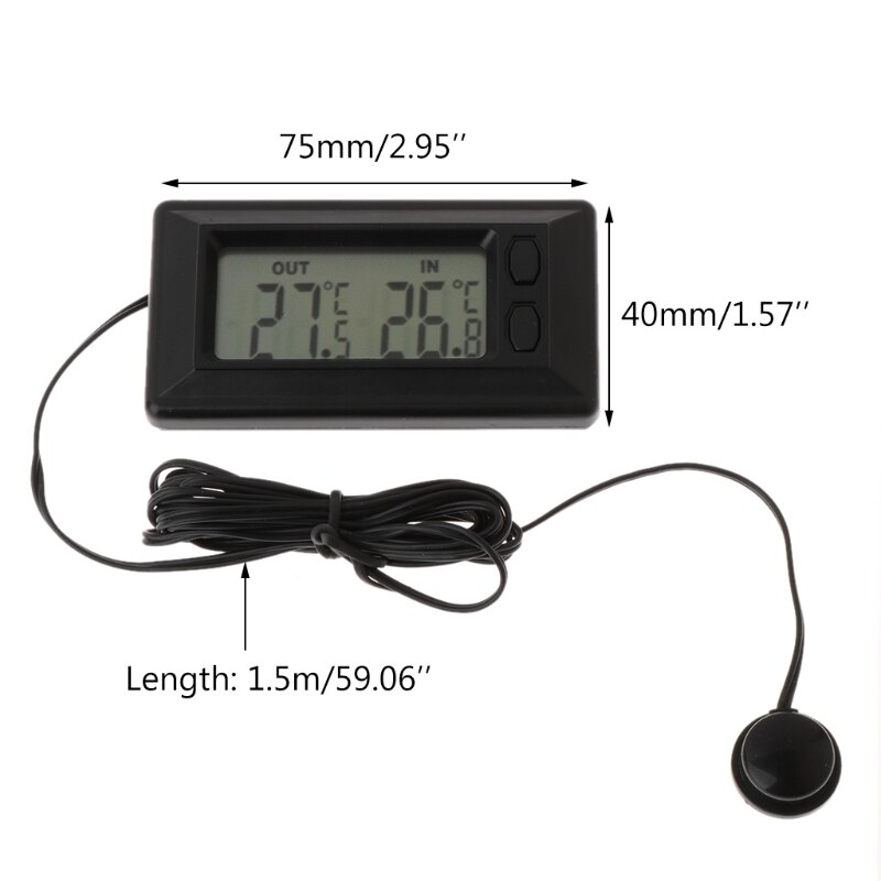 Auto Auto LCD Digital Anzeige drinnen draussen Thermometer Meter Mit 1,5 m Kabel J0PE