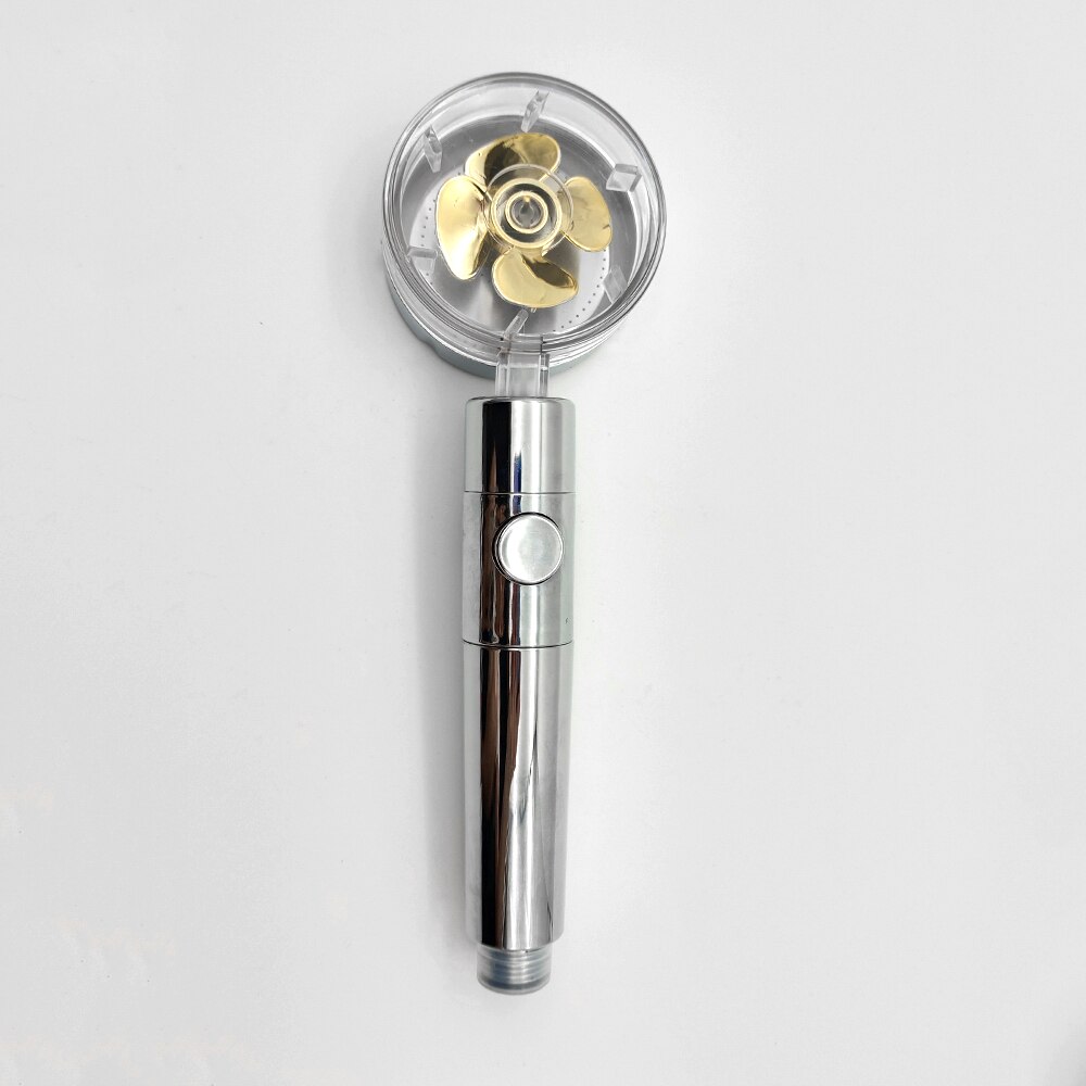 Pommeau de douche avec bouton d&#39;arrêt, économie d&#39;eau, haute pression, buse de pulvérisation, accessoires de salle de bain, nouveauté: Yellow Fan Shower