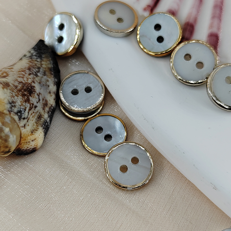 Botones de madreperla Natural de 10,5/11,5 MM para ropa, botón de concha de 2 agujeros de lujo de para camisa, suéter, costura DIY