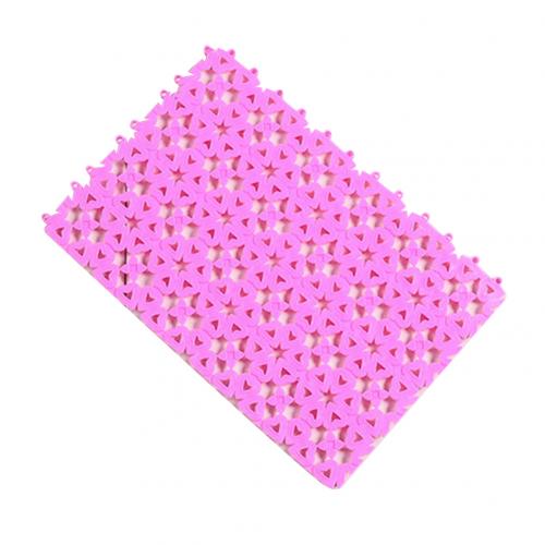 Diy Multifunctionele Uitsparing Splicing Waterdichte Badmat Douche Badkamer Antislip Mat Puzzel Coaster Isolatie Mat Accessoires: Roze