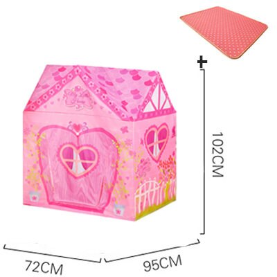 Kids toys tents Foldable Portable Boy Girl Princess Castle Indoor Outdoor Play Tents play mat Rug Playhouse For Child Best: pink tent with mat