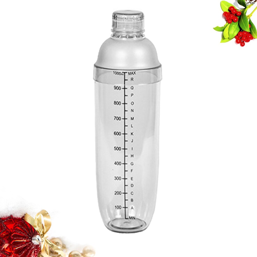 300ml Hand Shake Cup Cocktail Shaker Transparent Mixer Cup Clear Bar Shaker Wine Milk Tea Shaker Cup with Scale (White)