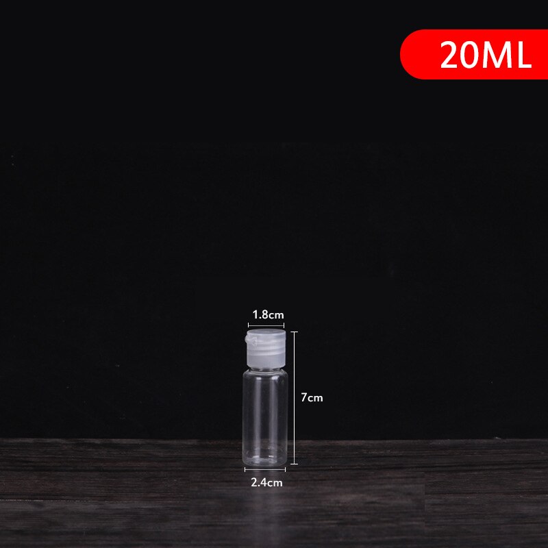 1 Stuks 250Ml/30Ml/5Ml Plastic Clear Lege Seal Flessen Pack Clamshell Water Fles Flip top Cap Verpakking Mini Vloeibare Container: 20ml