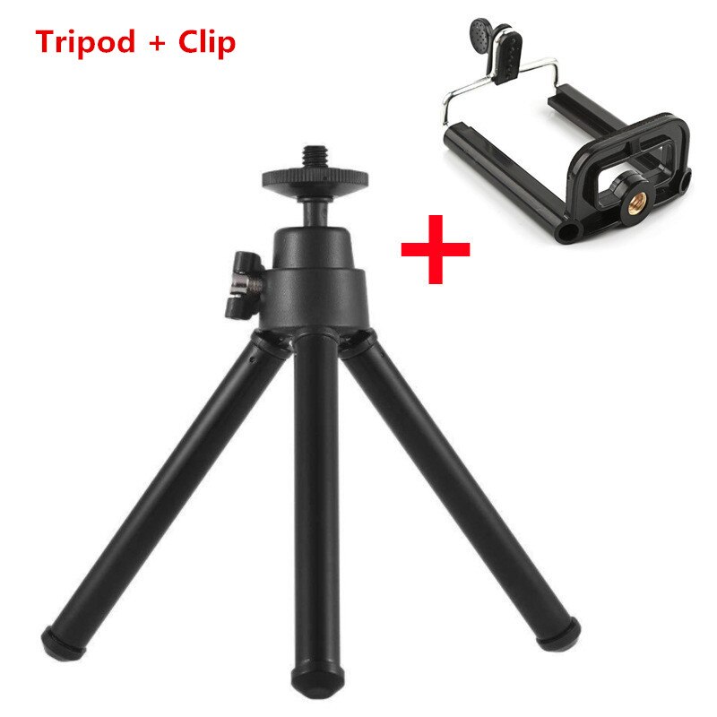 Tripod için telefon Tripode kamera standı tutucu cep telefonu için Mini Tripod akıllı telefon Bluetooth uzaktan telefonu tripodlar Metal: Black add Clip