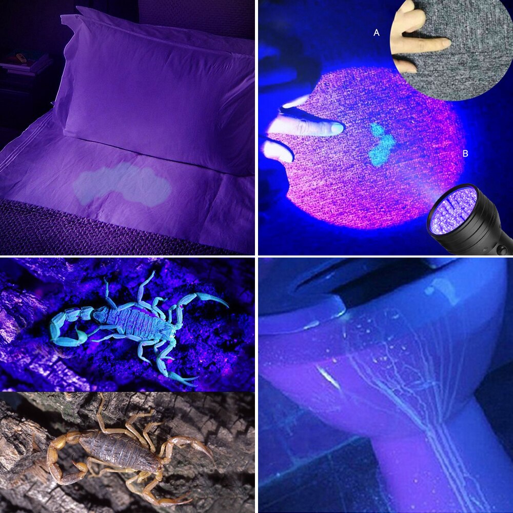 Uv-taskulamppu 51 lediä 395nm ultraviolettitaskulamppu ultravioletti mustavaloilmaisin lemmikkien tahrojen havaitsemiseen lutikka