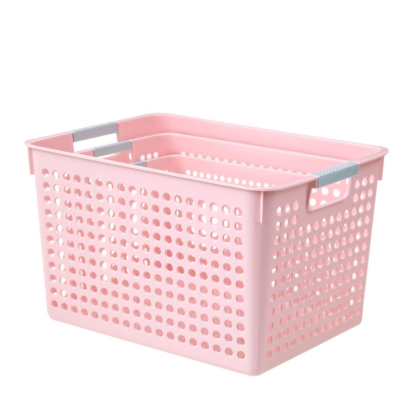 JOYBOS – panier de rangement pour divers articles, panier de rangement en plastique, panier de bain, Table de cuisine, organisateur rectangulaire, boîte de rangement de jouets, QC2: Rose / S 28x18x14