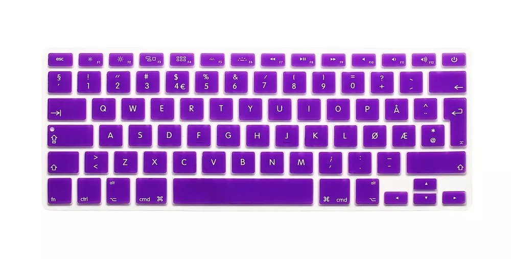 Norwegian Silicone Euro EU Keyboard Silicone Keyboard Cover For Apple macbook Air Pro Retina 13 15 17 For Mac Book Laptop Skin: Purple
