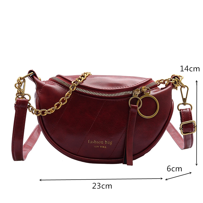 PU cuir sacs à bandoulière pour femmes chaînes étanche épaule sac de messager dame voyage sacs à main Vintage poitrine sac