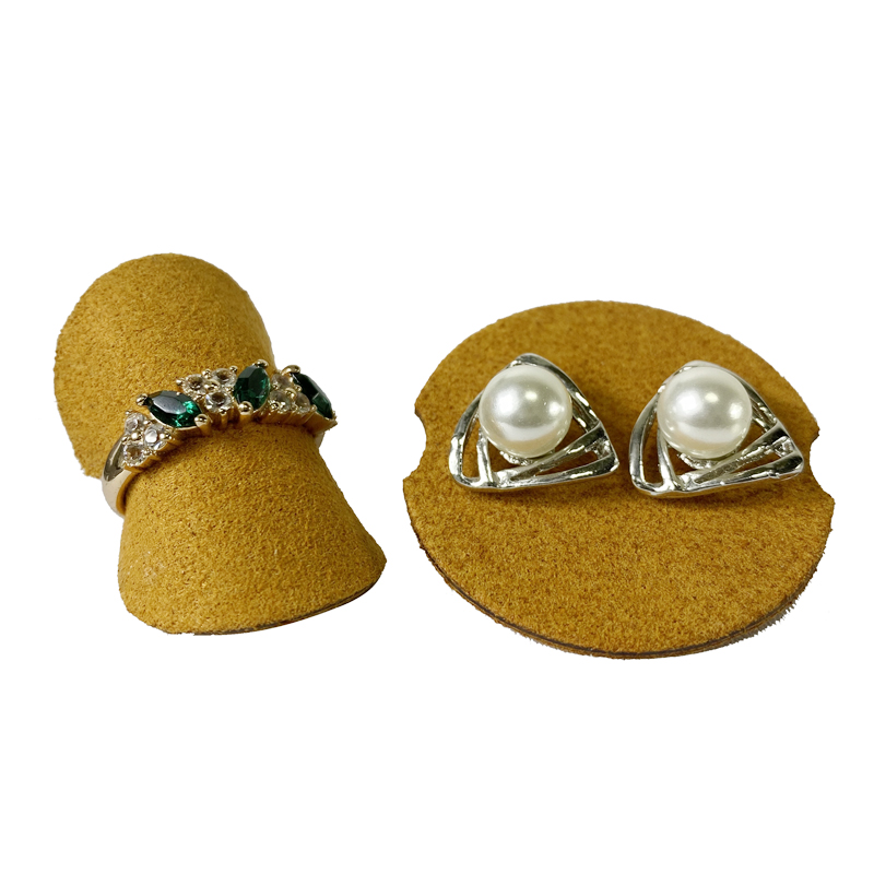 Lot 3 sztuk stojak do prezentacji pierścionków uchwyt arkusz kolczyk pierścienie Rack kolczyki przechowywania Organizador De Joyas Para Colgar Anillo: Khaki Suede