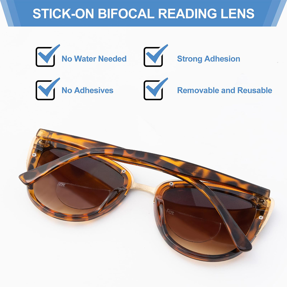 NONOR Liquid Silicone Bifocal Reading Lens Stick-on Presbyopic Lenses Magnification Reusable Bifocal Lenses 1.0 TO 6.0