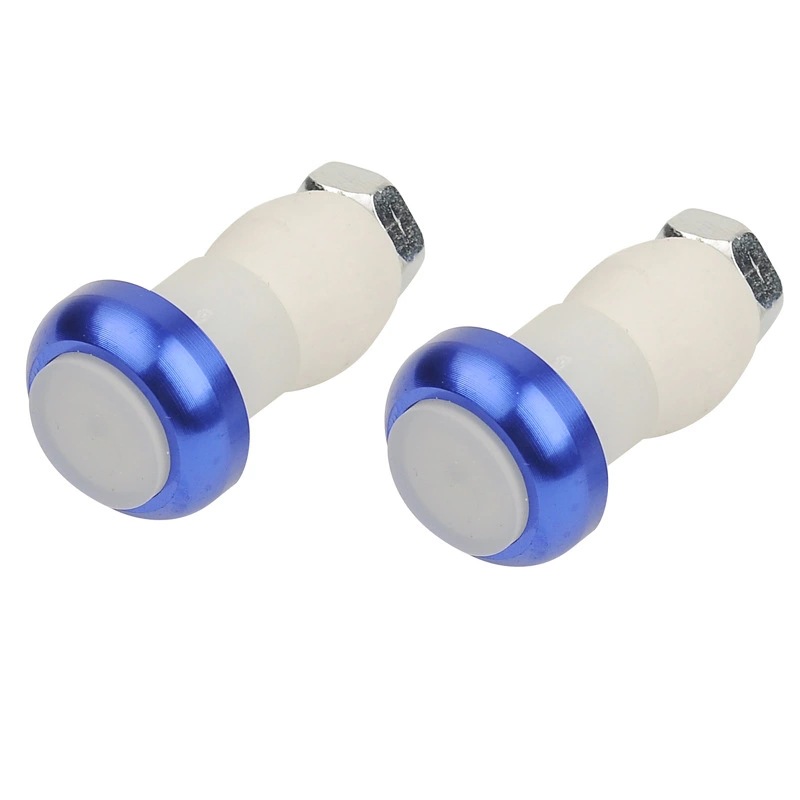 2 pièces vélo guidon lumière LED vélo lumière clignotant cyclisme poignée barre fin bouchon sécurité avertissement indicateur lampes réglables: Bleu