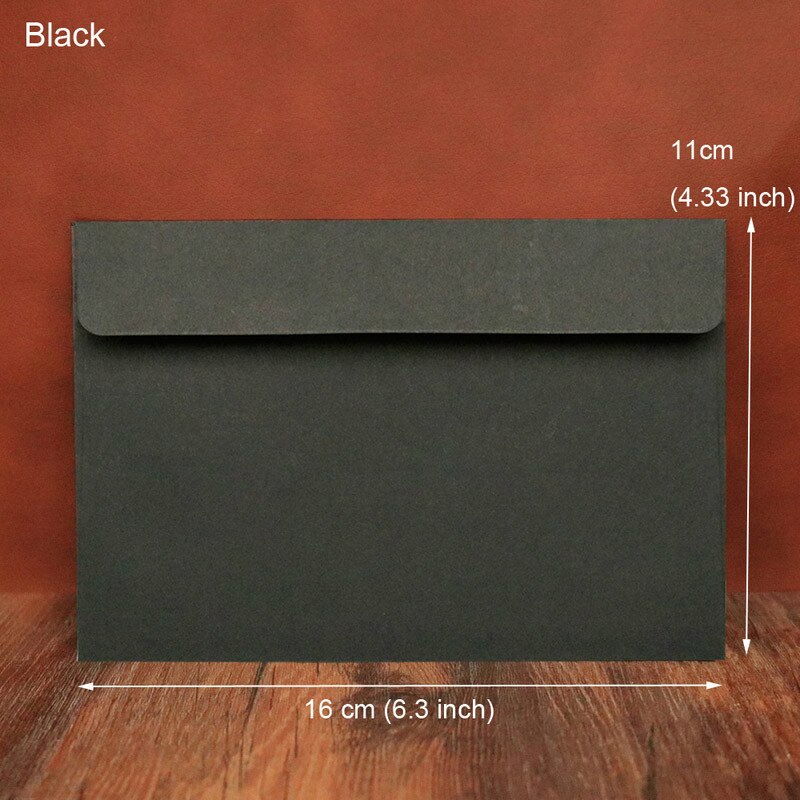 20Pcs Solid Color Envelopes Postcard Package Kraft Paper Bag Brief Style For Wedding Invitations Letters Greeting Cards Valentin: Black