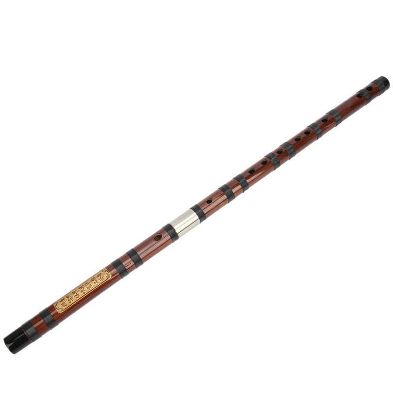 Chinese Traditional Flute Bamboo Flute D‑Key Lettering Body Dry Material Dizi Kit Traditional Wind Instrument Musical