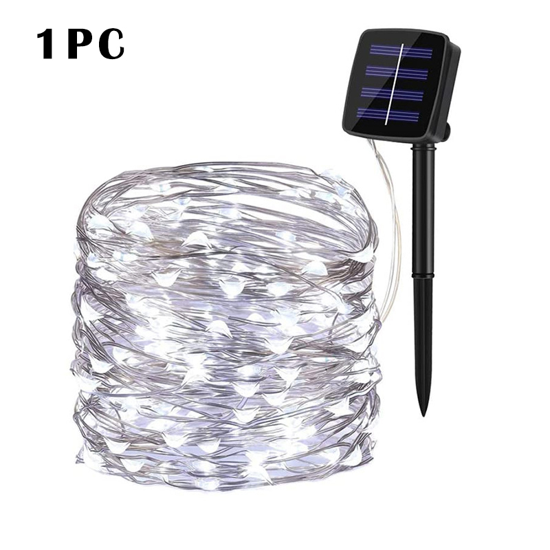 LED-Solar--Lichterkette für Höhle Außenbereich, wasserdicht, Girlande-Lampe, Weihnachtsdekoration für Garten, Baum, Party, 7/12/22/32/52/102 m: Rose / 31-40W