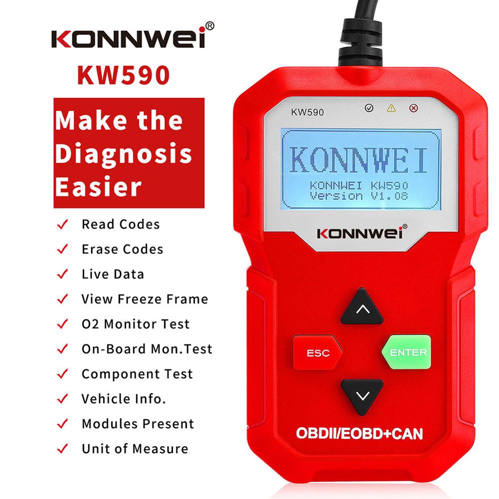 KONNWEI KW590 Universal OBD2 EOBD CAN Code Reader ... – Grandado