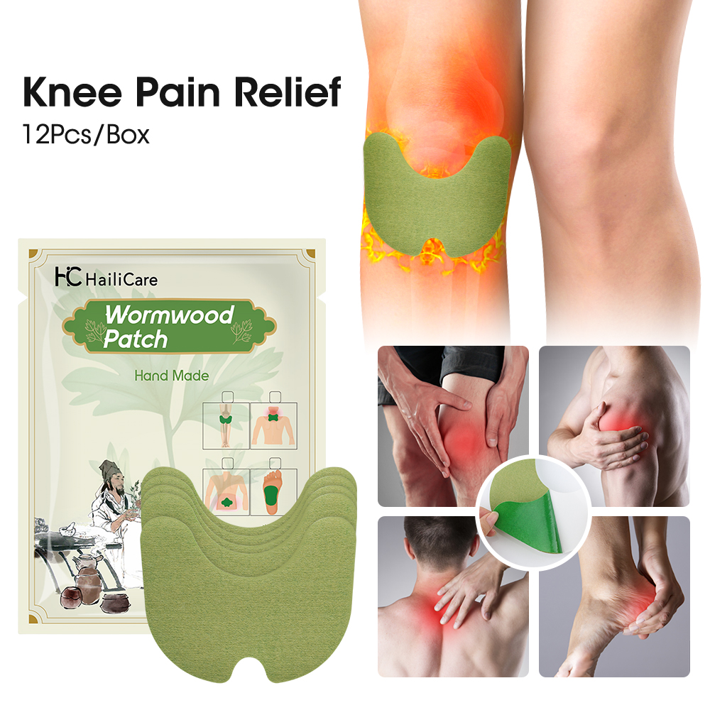 12 stücke Wermut Knie Pflaster Rücken Hals Knie Patch Extrakt Analgetikum Knorpel Schmerz linderung Patch selbst erhitzende Kräuter aufkleber